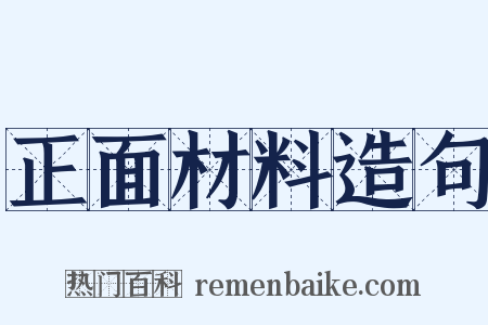 正面材料造句是什么意思的图片